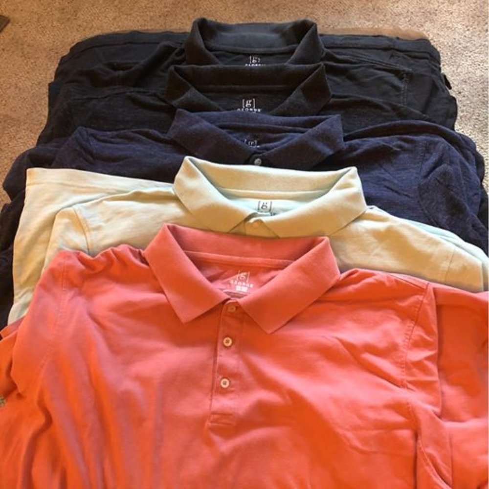 George's Collared T-Shirts- 3XL- Salmon